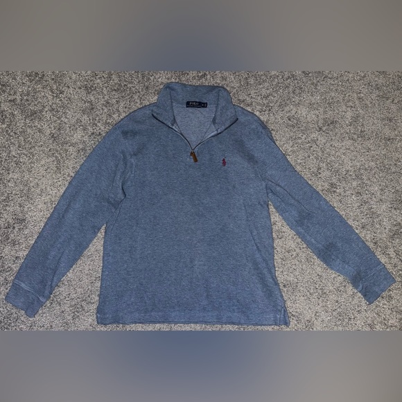 Polo Ralph Lauren Blue Quarter-Zip Sweater Size M - Picture 2 of 3